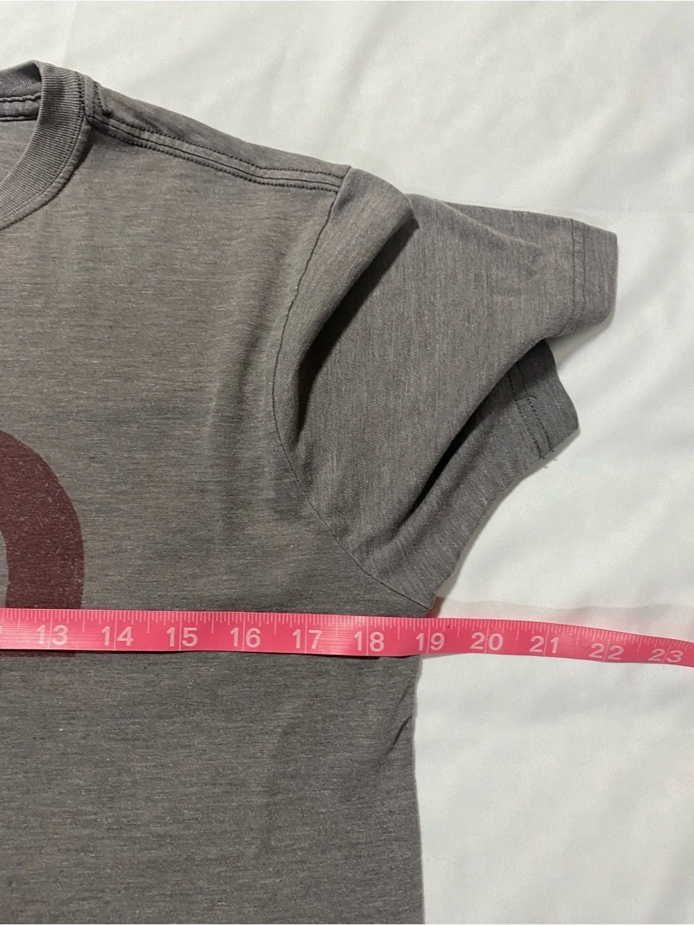 The North Face Men's Gray Logo Short-Sleeve Tee with Maroon and Blue Accents